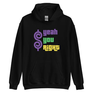 Yeah You Right Unisex Hoodie - Mardi Gras Color Edition (Black)